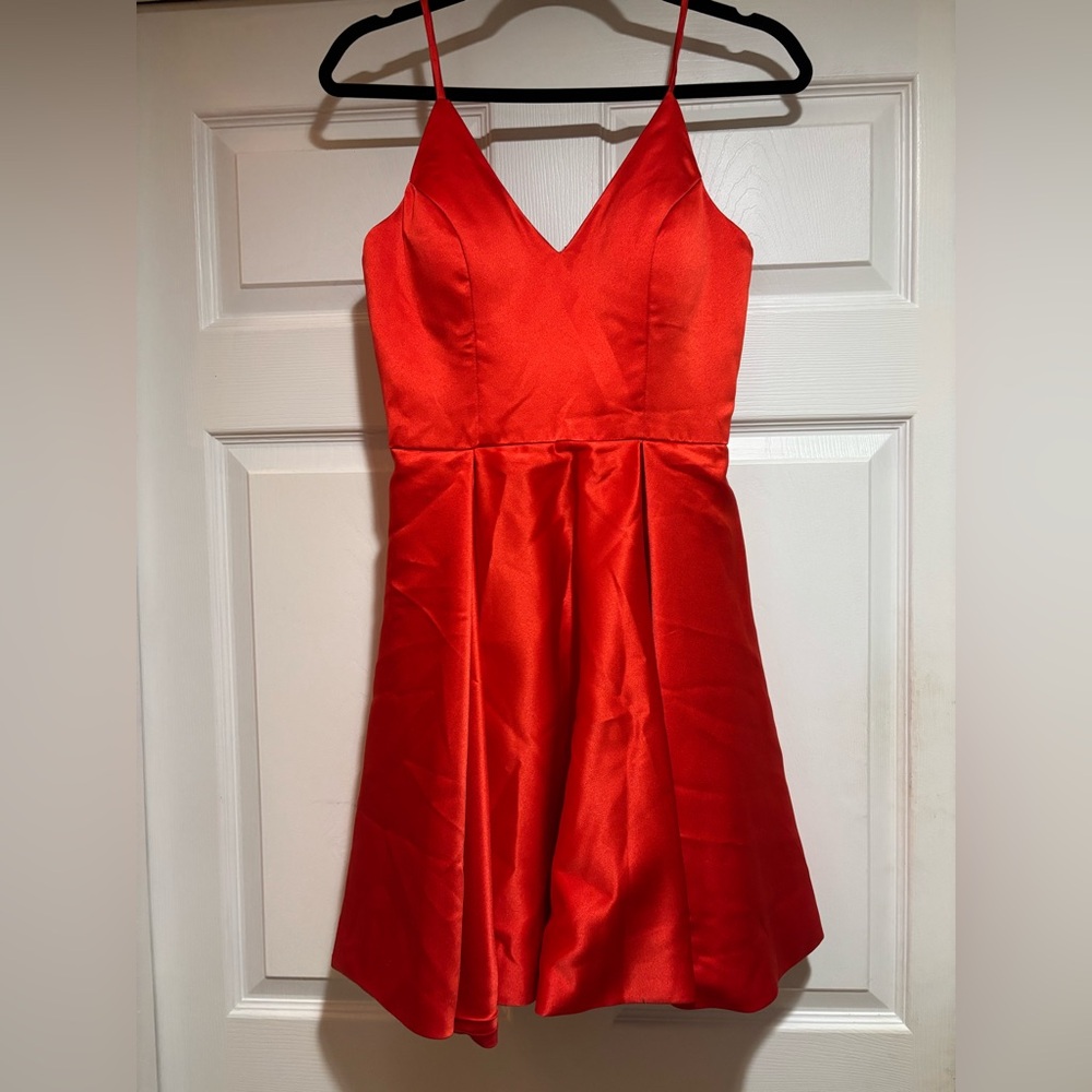 Red spaghetti strap mini dress size 4